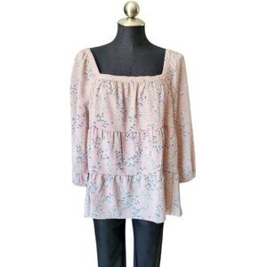 Floral Print Baby Doll Blouse NWT Sz 3X